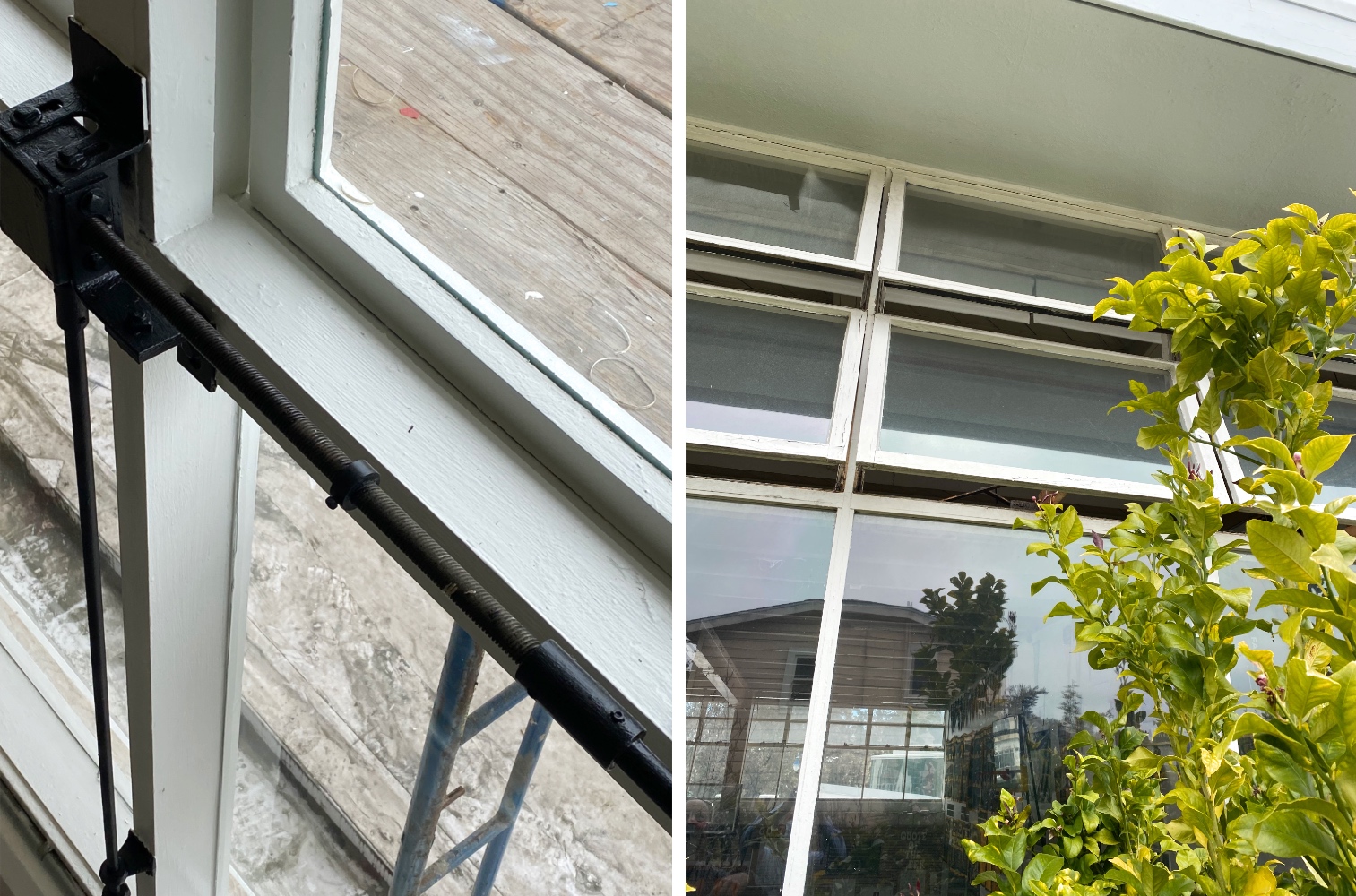 Window operating mechanisms and deteriorated wood frames led school staff to weigh historic window restoration vs. replacement.